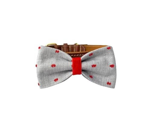 Tamariki Weihnachts-Hundehalsband mit karierter Fliege aus Baumwolle für Haustiere für Hundeparty Krawatte Geburtstagsgeschenk (Small, Red Dots Fliege) von ZAP