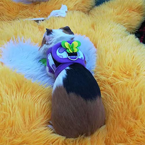 Mode Chinchilla Walking Gurt Weste mit Leine für Kleine Tiere Eichhörnchen Hamster Rotes Gitter Lila Liebe Weiches Atmungsaktives Material (S) von ZASCHMOY