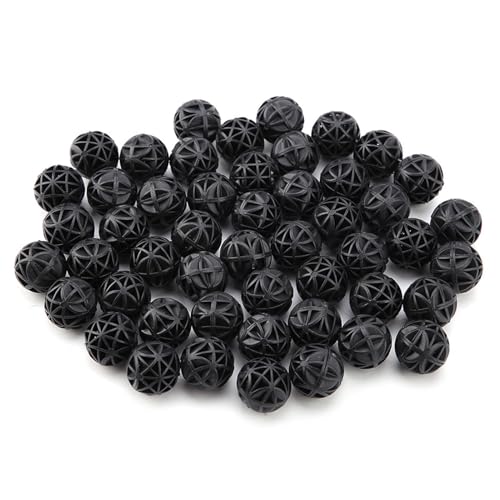 ZASCHMOY 50pcs Bio Porous Filter Biochemical Ball Aquarium Teichmaterial 16mm Leichtgewicht Filter für Fischtank und Aquarium Biochemical Filtrationssystem (16 mm mit Baumwolle) von ZASCHMOY