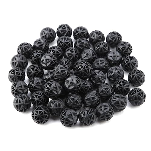 ZASCHMOY 50pcs Bio Porous Filter Biochemical Ball Aquarium Teichmaterial 16mm Leichtgewicht Filter für Fischtank und Aquarium Biochemical Filtrationssystem (36 mm mit Baumwolle) von ZASCHMOY