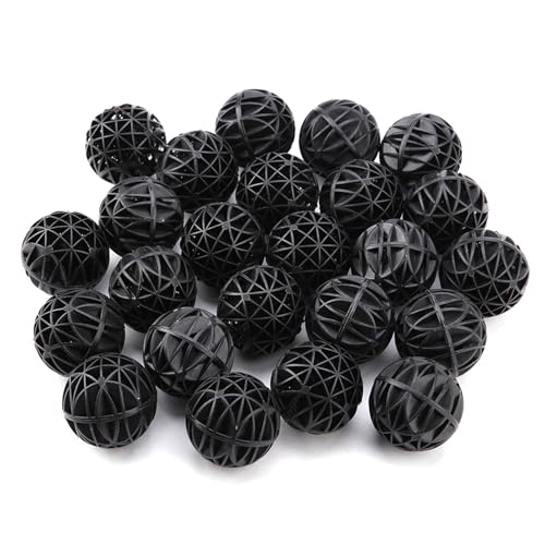 ZASCHMOY 50pcs Bio Porous Filter Biochemical Ball Aquarium Teichmaterial 16mm Leichtgewicht Filter für Fischtank und Aquarium Biochemical Filtrationssystem (76 mm mit Baumwolle) von ZASCHMOY