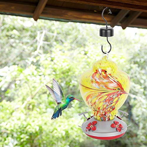 ZASCHMOY Buntes Kolibri -Feeder mit Ruhender Barsch und Ameisengraben | Zuverlässiger Glasgarten -Vogel Fütterungswerkzeug | Attraktive Innenhofdekoration (C) von ZASCHMOY