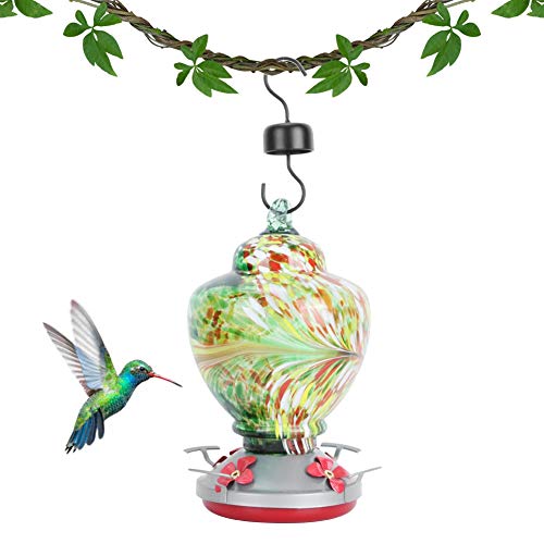 ZASCHMOY Buntes Kolibri -Feeder mit Ruhender Barsch und Ameisengraben | Zuverlässiger Glasgarten -Vogel Fütterungswerkzeug | Attraktive Innenhofdekoration (D) von ZASCHMOY