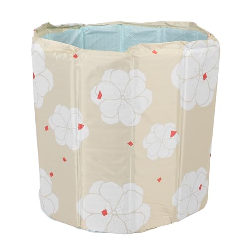 ZASCHMOY Faltbares Bad für Erwachsene, Tragbare PVC-EIS Badewanne mit Blumenmuster, Badewanne für Heim-Outdoor-Sport (70cm) von ZASCHMOY