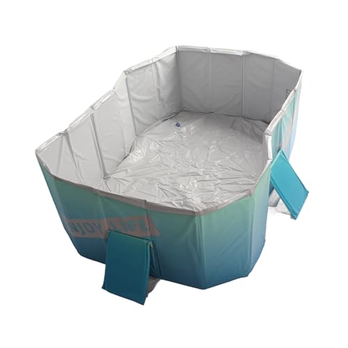 ZASCHMOY Faltbares PVC -Schwimmbad - Keine Inflation Erforderlich, Leichte, Rechteckige Form für Haus-, Garten und Außengebrauch, Blau, 1,6 M/63 Zoll (1,6 m / 63 Zoll) von ZASCHMOY