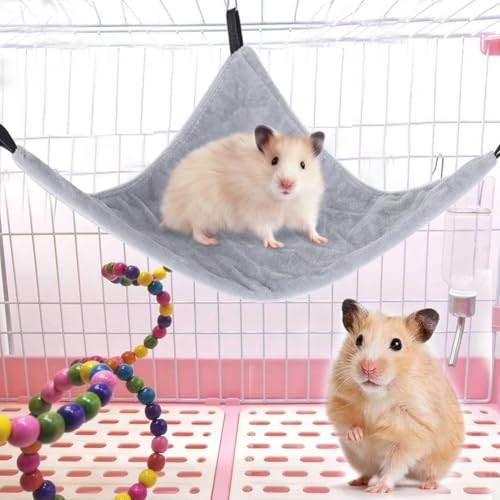ZASCHMOY Gemütliches Kleines Haustierdreieck Hängematte - Leinwand Hängende Bett für Eichhörnchen, Hamster, Zuckergleiter, Meerschweinchen in Grau - Einfach in Käfigen oder Ecken zu Installieren ZASCHMOY Gemütliches Kleines Haustierdreieck Hängematte - Leinwand Hängende Bett für Eichhörnchen, Hamster, Zuckergleiter, Meerschweinchen in Grau - Einfach in Käfigen oder Ecken zu Installieren von ZASCHMOY