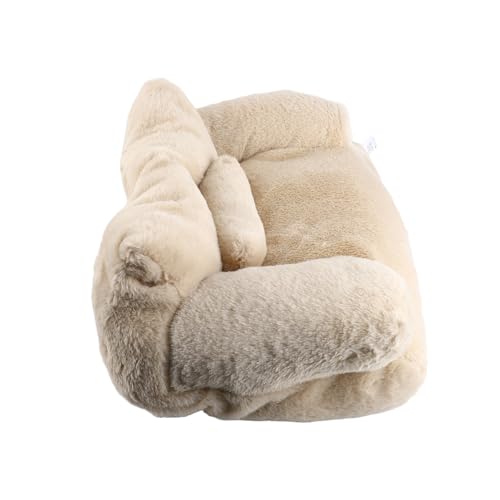 ZASCHMOY Haustier-Couchbett, Weiches, Flauschiges, Süßes Katzensofa, Plüschmaterial, Hunde- und Katzenbetten, Waschbar, Rutschfestes Design, Haustier-Sifa für den Innenbereich (BE-M) von ZASCHMOY
