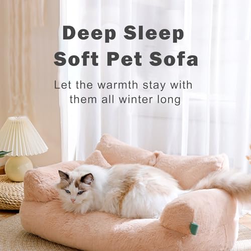 ZASCHMOY Haustier-Couchbett, Weiches, Flauschiges, Süßes Katzensofa, Plüschmaterial, Hunde- und Katzenbetten, Waschbar, Rutschfestes Design, Haustier-Sifa für den Innenbereich (LB-M) von ZASCHMOY