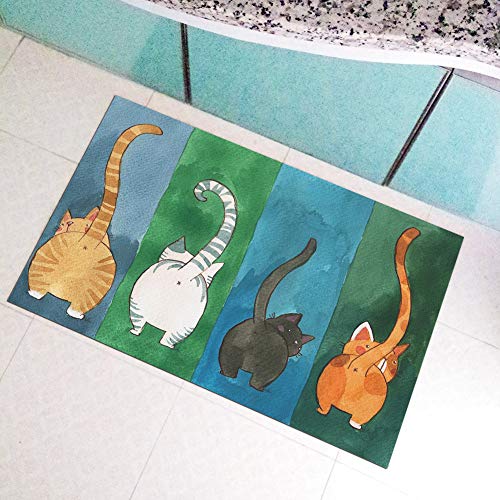 ZASCHMOY Katzenmuster Nicht-Rutsch-Begrüßungs-Türmat Teppichmatte für Inneneingang Im Freien mit Naturkautschuk und Premium-Polyester (45 * 70cm) von ZASCHMOY
