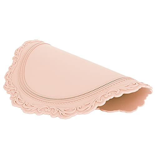 ZASCHMOY Nordischer Silikon -Placemat -geprägter Isolierkissen, Verdickte Runde Tischmatte für Heimküche, Hellblau, und Wasserfest (PINK) von ZASCHMOY