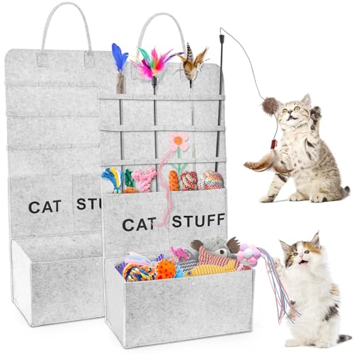 ZAVOOS Katzenspielzeug-Aufbewahrung, hängende Katzenspielzeug-Halterung für ordentliche Organisation, langlebige Feder-Haustierspielzeug-Organizer-Tasche mit Griff für Indoor-Katze, Haustierbedarf, ZAVOOS Katzenspielzeug-Aufbewahrung, hängende Katzenspielzeug-Halterung für ordentliche Organisation, langlebige Feder-Haustierspielzeug-Organizer-Tasche mit Griff für Indoor-Katze, Haustierbedarf, von ZAVOOS