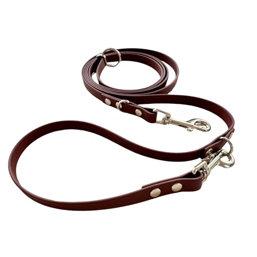 Verstellbare Biothane-Hundeleine, 3m | Stufenlos einstellbar | 2 Karabiner, 2 D-Ringe, 1 Rundring | Für 1 oder 2 Hunde | Wasserfest & langlebig - braun Verstellbare Biothane-Hundeleine, 3m | Stufenlos einstellbar | 2 Karabiner, 2 D-Ringe, 1 Rundring | Für 1 oder 2 Hunde | Wasserfest & langlebig - braun von ZAVVIT