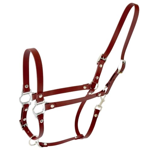 ZAVVIT BioThane Pferdehalfter – leicht, hygienisch & pflegeleicht für Stall & Weide. Verchromte Beschläge – 4 Farben, für Pony, Cob, Full (Braun, Full) von ZAVVIT