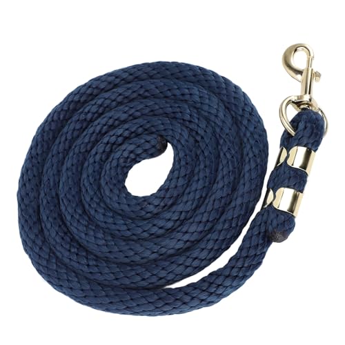 ZAWELIYO 2 M Kurzpferde Lunge Linie, 1.500 Kg Bruchfestigkeit PP Seil + Edelstahl -Schnappschreiber, Anti -Schlupfgriff für Fohlentraining, Gehhandhabung (Marineblau) von ZAWELIYO