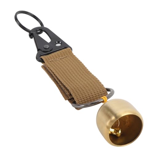 ZAWELIYO Messingbär Bell Outdoor Safety Bell Camping Wind mit Eingedicktem Riemen und Robuster Schnapphaken für -Wanderhälfte (#2) von ZAWELIYO