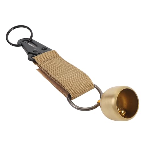ZAWELIYO Messingbär Bell Outdoor Safety Bell Camping Wind mit Eingedicktem Riemen und Robuster Schnapphaken für -Wanderhälfte (Khaki) von ZAWELIYO