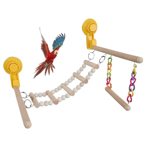 Papageienleiter, Kratzer, Sitzstange, Vogelständer, Saugnapf, Holzleiter, Ast, Leiter, stehend, Vogel-Trainingsstange Papageienleiter, Kratzer, Sitzstange, Vogelständer, Saugnapf, Holzleiter, Ast, Leiter, stehend, Vogel-Trainingsstange von ZBIianxer