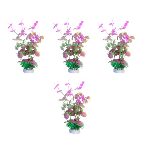 ZBIianxer 4pcs Realistische Pflanzenfischtank Dekoration Künstliche Grüne Pflanze Mit Basis Für Hausgebrauch Aquarien Landschaftszubehör Aquarien Dekoration von ZBIianxer