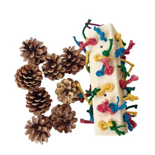 ZBIianxer Kauspielzeug für Kleintiere für Vögel, Papageien, Kauspielzeug, Tannenzapfen, buntes Cluster zum Kauen, Zähneknirschen, natürliches Holz, Vogelkauspielzeug ZBIianxer Kauspielzeug für Kleintiere für Vögel, Papageien, Kauspielzeug, Tannenzapfen, buntes Cluster zum Kauen, Zähneknirschen, natürliches Holz, Vogelkauspielzeug von ZBIianxer