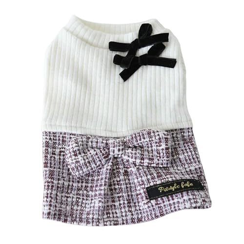 ZBJZUIMEI Hundekleidung Dog Jumper Dress with Bowtie - Turtleneck Pullover Knitwear for Small Dogs Girls, Cold Weather Jumper with Leash Hole-lila-l ZBJZUIMEI Hundekleidung Dog Jumper Dress with Bowtie - Turtleneck Pullover Knitwear for Small Dogs Girls, Cold Weather Jumper with Leash Hole-lila-l von ZBJZUIMEI