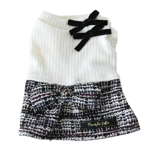 ZBJZUIMEI Hundekleidung Dog Jumper Dress with Bowtie - Turtleneck Pullover Knitwear for Small Dogs Girls, Cold Weather Jumper with Leash Hole-schwarz-s ZBJZUIMEI Hundekleidung Dog Jumper Dress with Bowtie - Turtleneck Pullover Knitwear for Small Dogs Girls, Cold Weather Jumper with Leash Hole-schwarz-s von ZBJZUIMEI