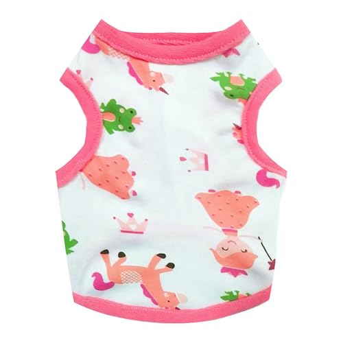 ZBJZUIMEI Hundekleidung Hundehemd Für Kleine Hunde Katzen Süße Cartoon-Print Welpe Katze T-Shirts Tanktops Weiche Atmungsaktiv-kleines Mädchen-l von ZBJZUIMEI