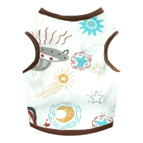 ZBJZUIMEI Hundekleidung Hundehemd Für Kleine Hunde Katzen Süße Cartoon-Print Welpe Katze T-Shirts Tanktops Weiche Atmungsaktiv-luftschiff-l von ZBJZUIMEI