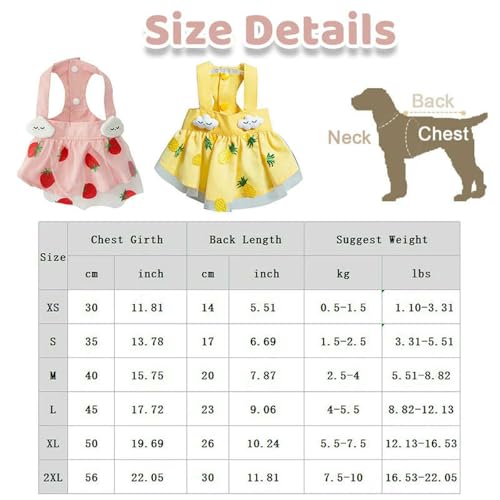 ZBJZUIMEI Hundekleidung Luxushundkleid Für Kleine Hunde Chihuahua Französische Bulldogge Bichon Haustierkleidung Weste Rock-gelb-XXL von ZBJZUIMEI