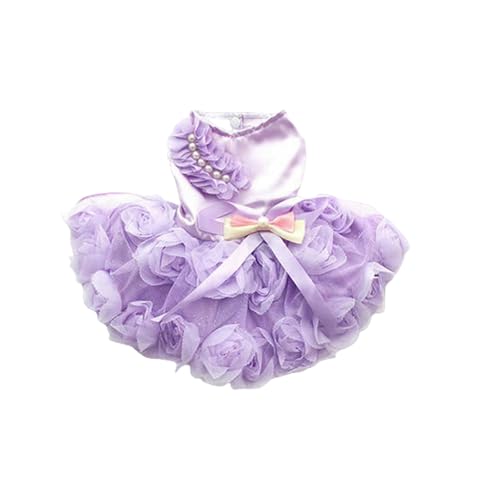 ZBJZUIMEI Hundekleidung Prinzessin Hundekleid Hochzeit Abend Tutu -Rock Für Kleines Hund Mädchen XXL Lila-lila-XXL von ZBJZUIMEI