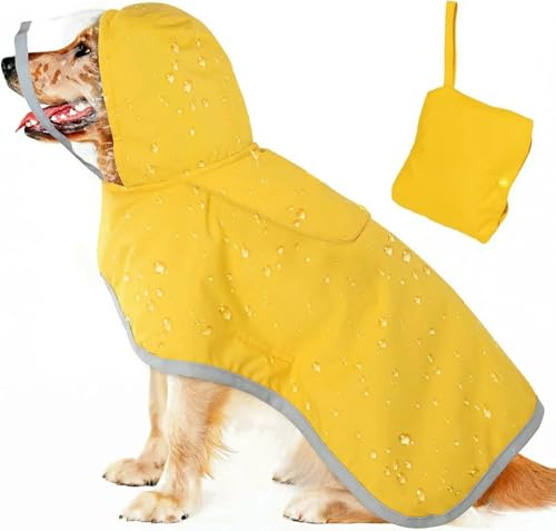 ZBJZUIMEI Poncho Regen Einstellbare Doppelschicht wasserdichte Hunde Regenmantelkap Mit Transparenten Haustaschen Und Kanten Für Große Hunde-gelb-m ZBJZUIMEI Poncho Regen Einstellbare Doppelschicht wasserdichte Hunde Regenmantelkap Mit Transparenten Haustaschen Und Kanten Für Große Hunde-gelb-m von ZBJZUIMEI