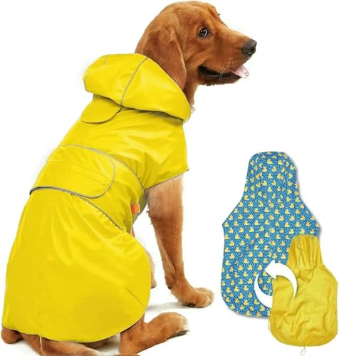 ZBJZUIMEI Poncho Regen Hunde Regenmantel Reversibler Einzelner Seiten Slicker Verstellbarer wasserdichte Mit Loch Reflektierender Schneebedeckter Wind-gelb-x-Large ZBJZUIMEI Poncho Regen Hunde Regenmantel Reversibler Einzelner Seiten Slicker Verstellbarer wasserdichte Mit Loch Reflektierender Schneebedeckter Wind-gelb-x-Large von ZBJZUIMEI