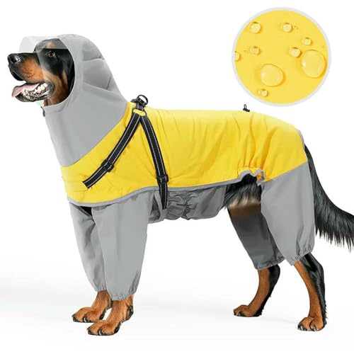 ZBJZUIMEI Poncho Regen Reflektierende wasserdichte Hunde Regenmantel Mit Kapuze Transparente Maske Vollbedeckung Haustier Regenmantel, Mittlere Große Hunde, Traktionsloch-gelb-XXL ZBJZUIMEI Poncho Regen Reflektierende wasserdichte Hunde Regenmantel Mit Kapuze Transparente Maske Vollbedeckung Haustier Regenmantel, Mittlere Große Hunde, Traktionsloch-gelb-XXL von ZBJZUIMEI