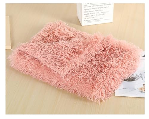 ZCXCsfp Langes Haustierbett, Kätzchen-Matratze, Kunstfell, warm, Katzen- und Hundedecke, Hundehütte, Plüschdecke, rutschfest, flauschig, waschbar, Haustierbett, Kissen (PPink, 127 x 100 cm) von ZCXCsfp