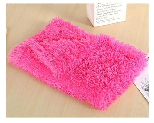 ZCXCsfp Langes Haustierbett, Kätzchen-Matratze, Kunstfell, warm, Katzen- und Hundedecke, Hundehütte, Plüschdecke, rutschfest, flauschig, waschbar, Haustierbett, Kissen (Rose, 100 x 75 cm) von ZCXCsfp