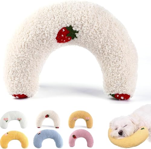 ZCXCsfp Plinko Hundekissen, Beruhigungskissen für Hunde, ultraweich, flauschig, hohe Dichte, beruhigendes Kissen, Angstlinderungskissen für Hunde, geschnittenes beruhigendes Hundekissen (Weiß-B) von ZCXCsfp