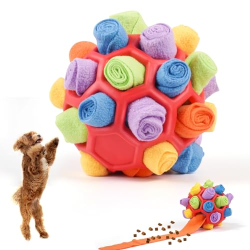 ZCXCsfp Schnüffelball für Hunde, Snack-Spielzeug, bissfest, faltbar, interaktives Leckerli-Puzzle-Spielzeug, tragbares Haustier-Schnüffelball, Spielzeug für kleine und mittelgroße Hunde von ZCXCsfp