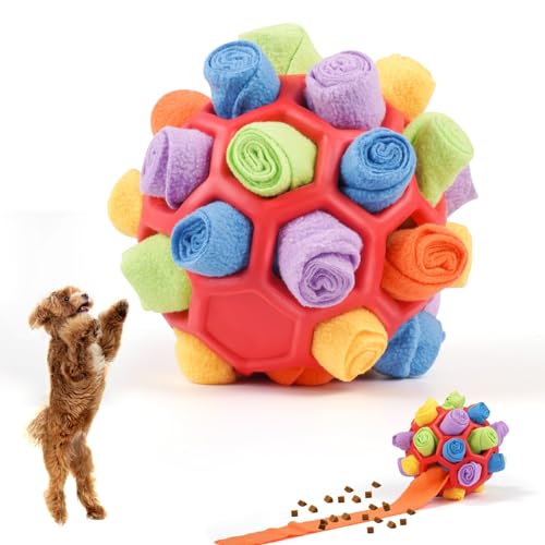 ZCXCsfp Schnüffelball für Hunde, Snack-Spielzeug, bissfest, faltbar, interaktives Leckerli-Puzzle-Spielzeug, tragbares Haustier-Schnüffelball, Spielzeug für kleine und mittelgroße Hunde von ZCXCsfp