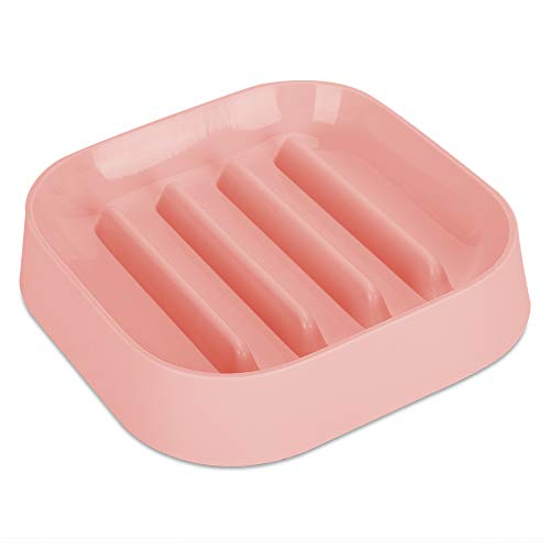 Futternapf für Hunde und Katzen, Anti-Erstickungs-Futternapf mit Skid-Basis, lebensmittelechter Kunststoff, quadratische Form, für Katzen und Hunde, Blau, 1 Stück (Rosa) von ZCYLPT