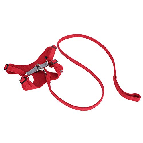 Hunde Brustgurt Reflektierende Haustier Weste Gurte Wildleder Stoff Tierversorgungen Rot XXS (L) von ZDETGU