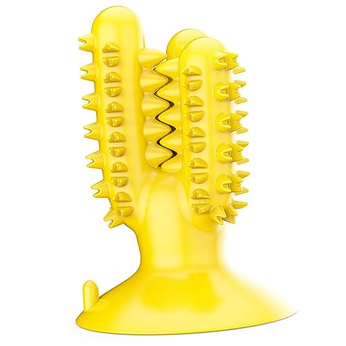 ZDETGU Chew Toy für Hunde Interaktives Stick Design mit Spender Bodenwandmontierbares Kautierbares Welpenspielzeug (Yellow) von ZDETGU