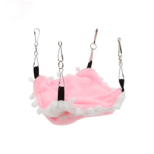 ZDETGU Gemütliche Plüschhängematte für Kleine Haustiere für Käfige und Spielräume (PINK) von ZDETGU