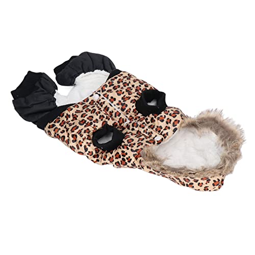 ZDETGU Hund Leopardenmuster Winterkleidung Gemütliche Lockere Passform Hält Haustiere Warm Ideal für Kleine Mittelgroße Hunde (S) von ZDETGU