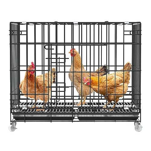 Hühnerstall aus Metall, Hühnernistkasten, Geflügelkäfig, Hühnerauslauf, Kaninchenkäfig mit Rädern, für den Innen- und Außenbereich Hühnerstall aus Metall, Hühnernistkasten, Geflügelkäfig, Hühnerauslauf, Kaninchenkäfig mit Rädern, für den Innen- und Außenbereich von ZDHFFFUK