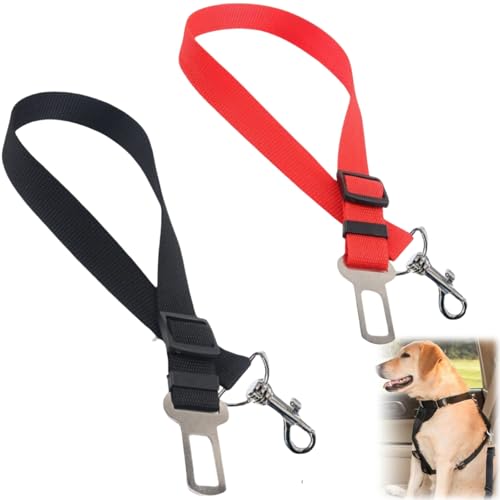 Hunde Sicherheitsgurt,2 Stück Einstellbar Hundesicherheitsgurt,Sicherheitsgeschirr für Auto,Anschnallgurt Hund,Hundegurt fürs Auto Einstellbar, Auto Dog Seat Belt,Dog Safety Harness for Car von ZDL