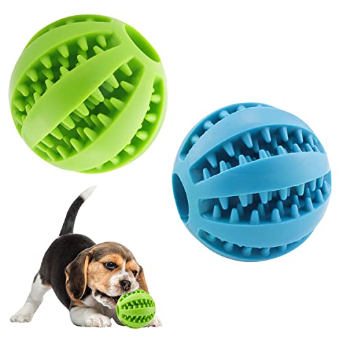 ZDNT 2 Pcs Hundespielzeug Ball,Hundeball mit Zahnpflege,Naturkautschuk Zahnpflegeball,Welpe Intelligenz Ball,Hundeball Klein,Kauspielzeug Hunde Ball für kleine Hunde für Zahnreinigung,Kauen,Training von ZDNT