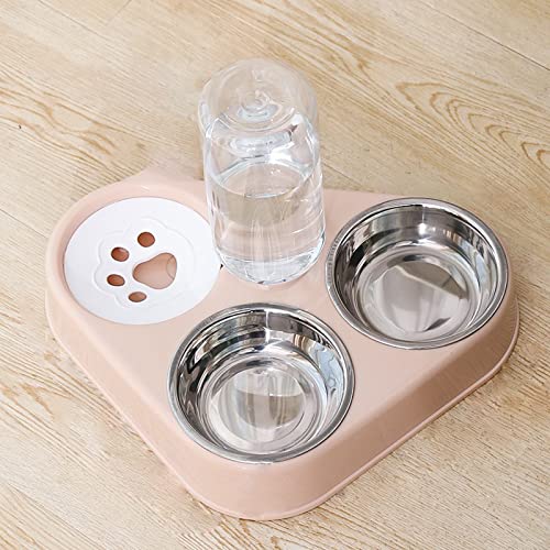 ZDSS Haustier Futternapf Katzennapf mit Trinkbrunnen für Nass und Trockenfutter oder auch Leckerlis,DREI-Napf-Design,Doppel-Futternapf aus Edelstahl,Hunde napf ZDSS Haustier Futternapf Katzennapf mit Trinkbrunnen für Nass und Trockenfutter oder auch Leckerlis,DREI-Napf-Design,Doppel-Futternapf aus Edelstahl,Hunde napf von ZDSS