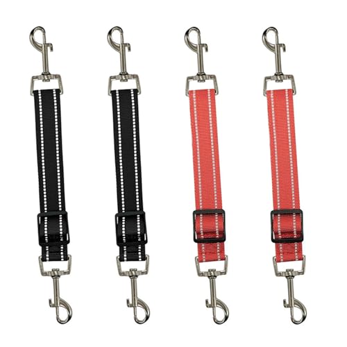 4 Stück Hundehalsband-Clips, Reflektierende Nylon Sicherheit Verstellbarer Haustier, Doppelseitiger Sicherungsverschluss für Hunde, Verstellbarer Hundehalsband-Verbinder, für Hundewelpen von ZEACCT