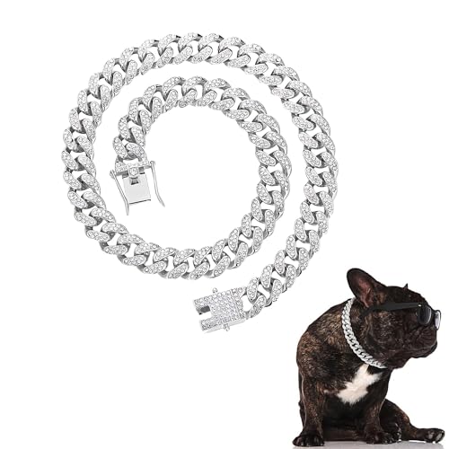 8-Zoll-Welpen-Zirkon-Kubanischer Kettenglied, Hunde-Kette mit Diamant-Kubanischem Kragen, Haustier-Kubanischer Kristallhalsband, Kubanische Hundeketten-Halskette von ZEACCT