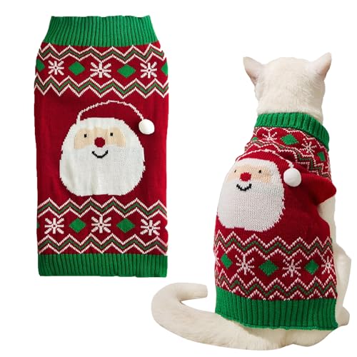 Haustier Weihnachtspullover, Weihnachtspullover Kleine Hunde Weihnachts Hundepullover mit Schneemann-Motiv, Verdickung, Niedlich und Charmant für Alltag auf Reisen, Rot (XS) von ZEACCT