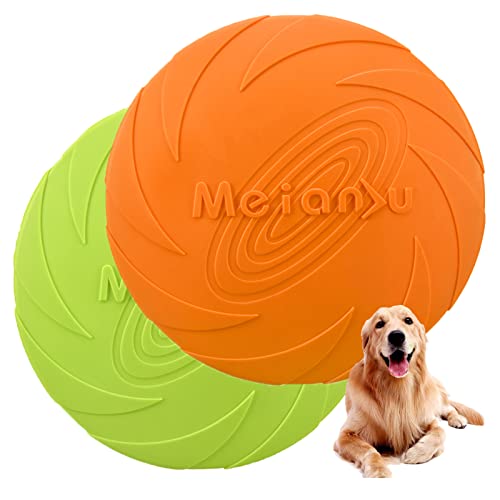 ZEACCT Hundefrisbee 2 Stück Frisbee aus Kautschuk Intelligenzspielzeug Naturkautschuk 18cm Hundefrisbee Scheibe, Hunde Disc Dog Frisbee Disc, Hundespielzeug aus Gummi Dog Disc Schwimmt von ZEACCT